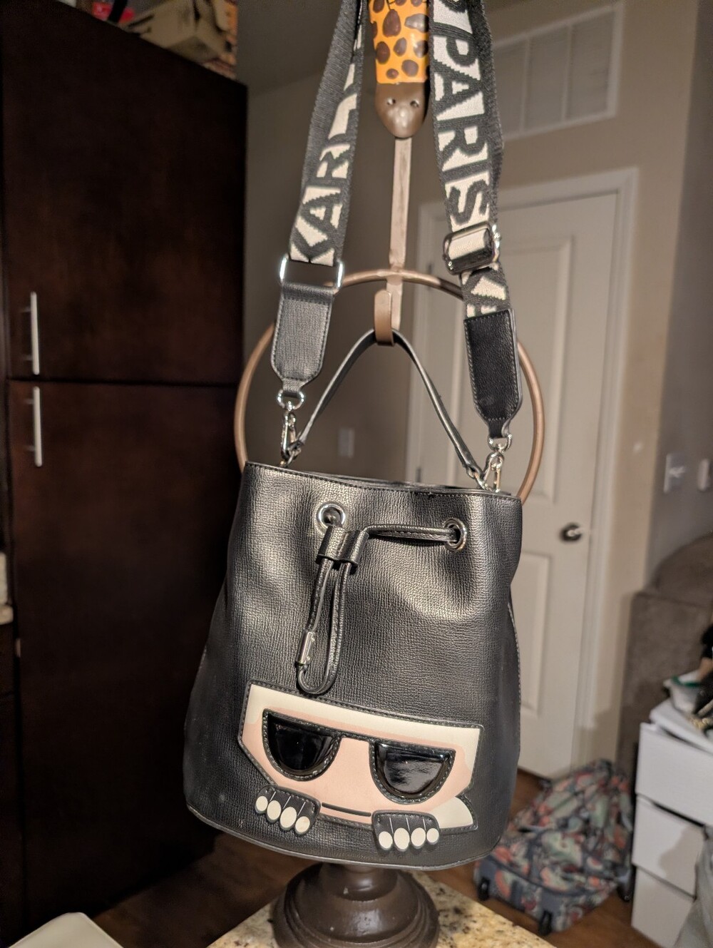 Karl Lagerfeld Maybelle Black Bucket Bag